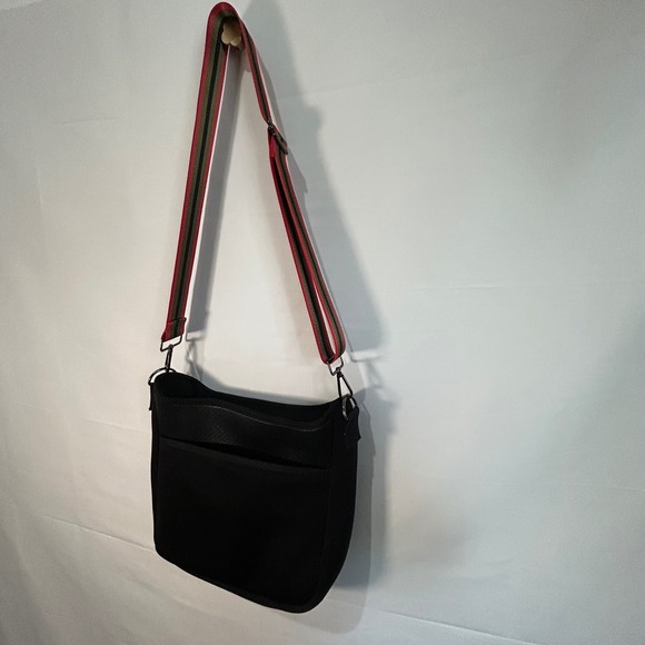 Haute Shore Black Neoprene Crossbody Bag with Interchangeable Straps - Picture 1 of 11